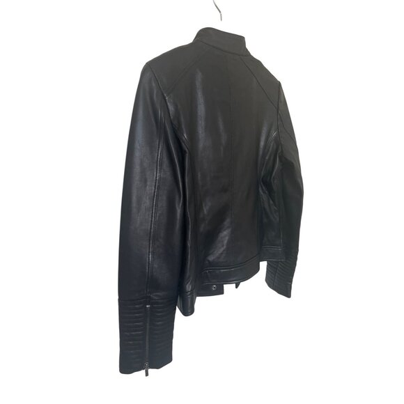 Neiman Marcus Black Leather Moto Jacket - Picture 12 of 14